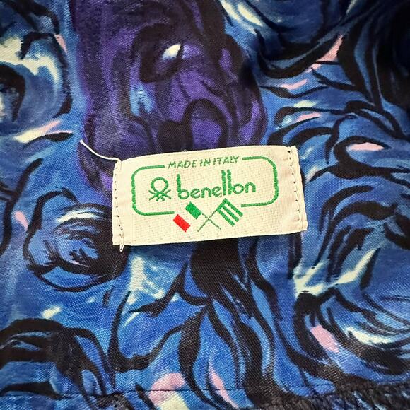 Benellon Womens Midi Pencil Skirt Made in Italy size 42 Floral Blue Rose - Picture 9 of 9